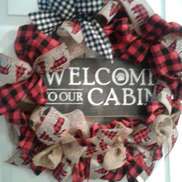 Hand Crafted Wreath Buffalo Cabin Woodsy Artisan FINAL SALE - Picture 3 of 4